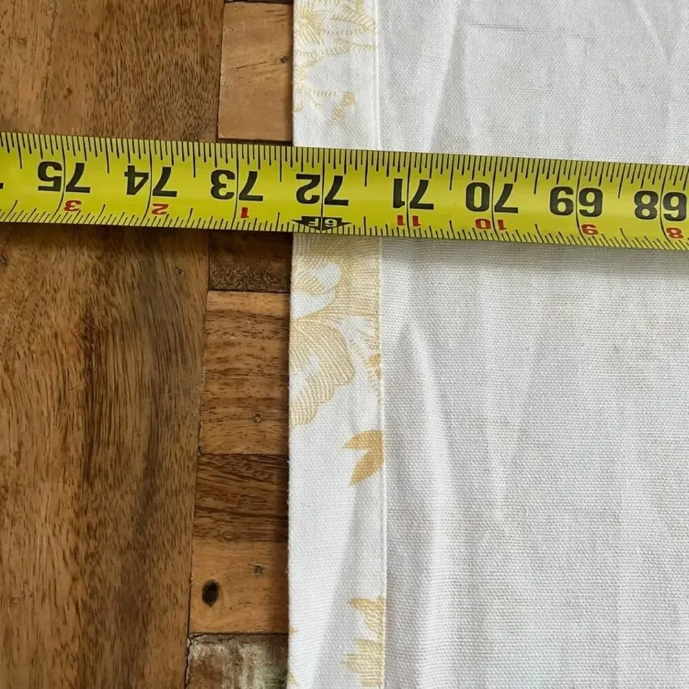 Restoration Hardware Golden Yellow Shower Curtain Cotton Floral Toile Damask